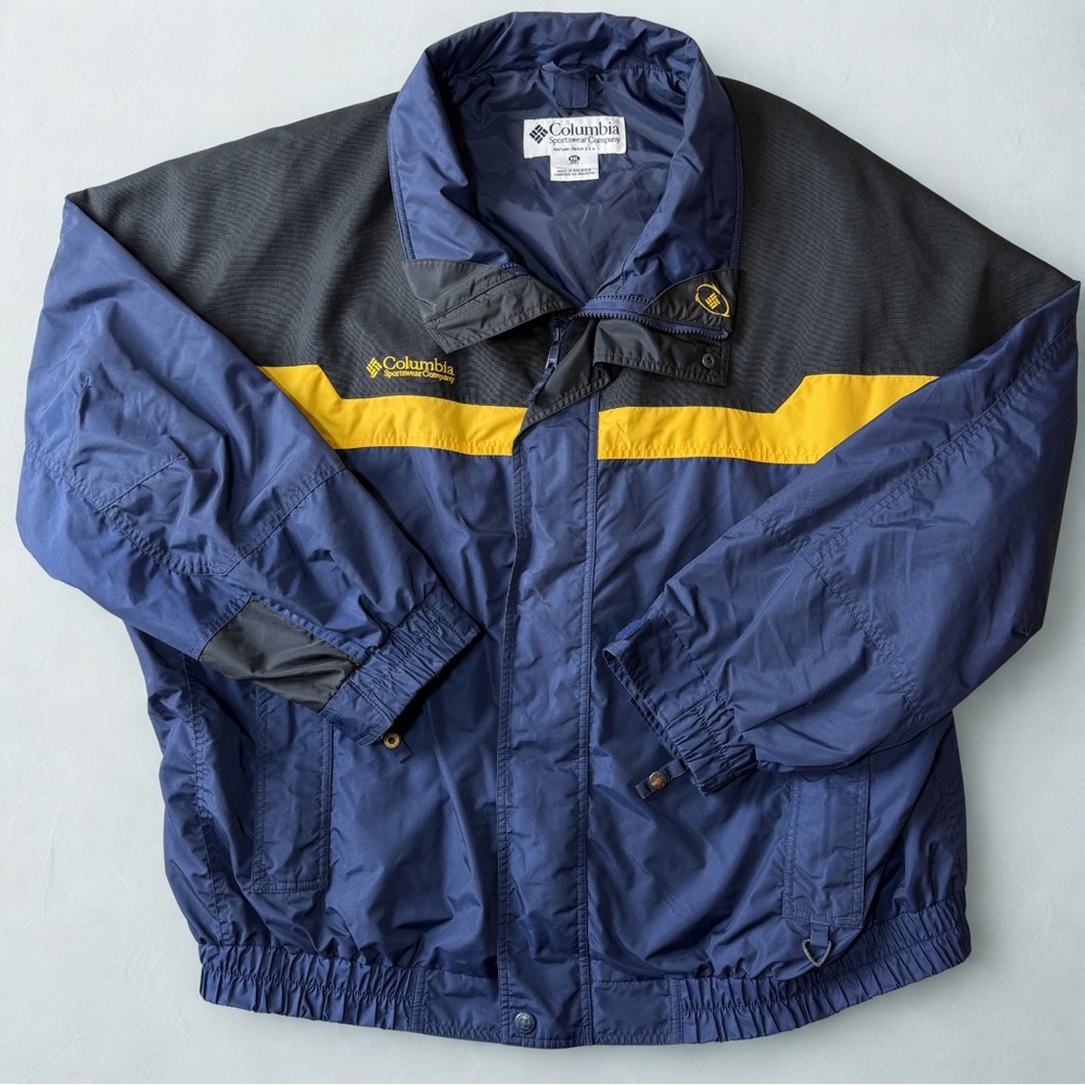 90s Vintage Columbia Bugaboo Men's XXL Interchange Parka Bomber Jacket Navy Gold